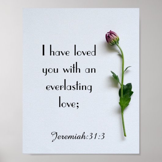 Scripture Verse Quote Jeremiah 31:3 Wall Poster (Voorkant)