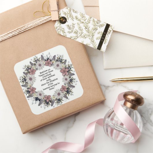 Scriptversie Verse Spiritueel berichtKoninkrijk Vierkante Sticker (Geschenken)