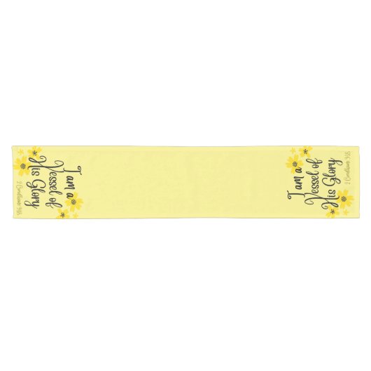 Scriptversie Verse Yellow Gold Table Runner Korte Tafelloper (Horizontaal)