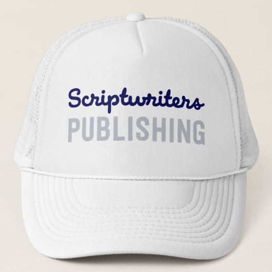 Scriptwriters die Navy Blue/Grey Petten publiceren (Voorkant)