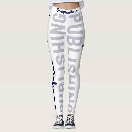 Scriptwriters Publiceren Navy Blue/Grey Leggings (Voorkant)