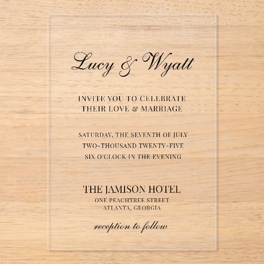 Scripty Black & White Faire-part de mariage modern (Recto)