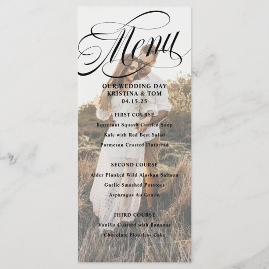 Scripty Photo Wedding Day Menu (Devant)