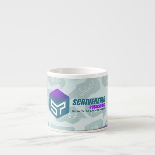 Scriveremo logo en achtergrond espresso kop (Voorkant)