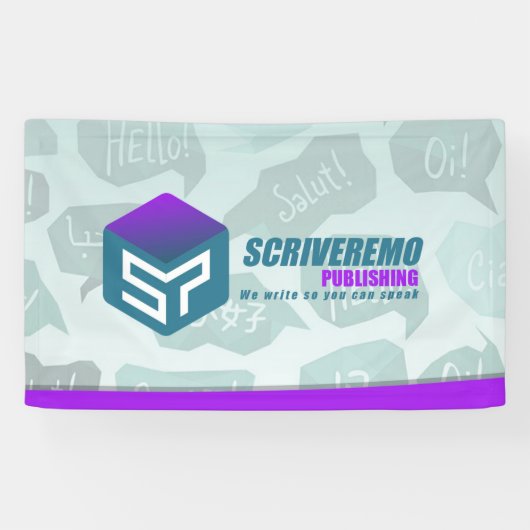 Scriveremo logo en achtergrond spandoek (Horizontaal)