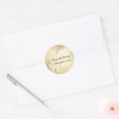  scroll blad bruin bruin bruiloft Save the Date Ronde Sticker (Envelop)