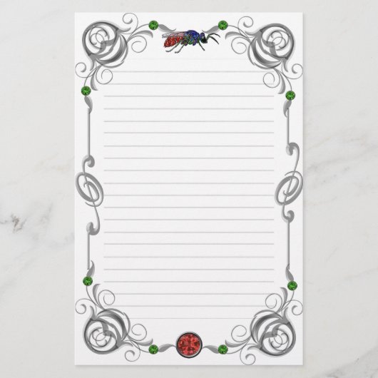Scroll Cuckoo Wasp Lined Briefpapier (Voorkant)
