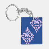 Scroll Damask Art I 2Way Roze + Blauw Sleutelhanger (Voorkant Links)