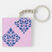 Scroll Damask Art I 2Way Roze + Blauw Sleutelhanger (Achterkant)