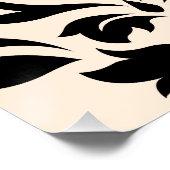 Scroll Damask Art I Black op Cream Perfect Poster (Hoek)