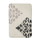 Scroll Damask Art I Black Taupe Cream Badmat (Voorkant Verticaal)