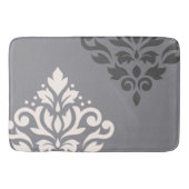 Scroll Damask Art I Cream & Grijs Badmat (Voorkant)