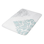 Scroll Damask Art I (lijn) Ei Blauw Grijs Wt Badmat (Gekanteld)