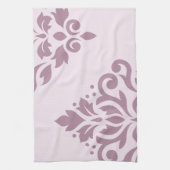 Scroll Damask Art I Mauve on Pink Theedoek (Verticaal)