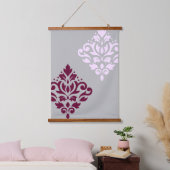 Scroll Damask Art I Plum Pink Grey Hangend Wandkleed (Slaapkamer)