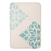 Scroll Damask Art I Teals op Cream Badmat (Voorkant Verticaal)