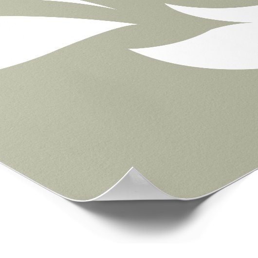 Scroll Damask Art I White on Green Poster (Hoek)