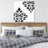Scroll Damask Art I Zwart op Wit Canvas Afdruk (Insitu (Slaapkamer))