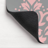 Scroll Damask Art in roze wit grijs Muismat (Hoek)