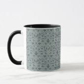 Scroll Damask Big Pattern (omtrek) CRM Blauw Blauw Mok (Links)