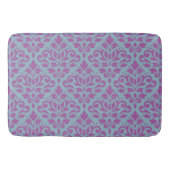 Scroll Damask Big Pattern Plum op Blauw Badmat (Voorkant)