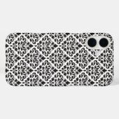 Scroll Damask Black op White Pattern Case-Mate iPhone Case (Achterkant (horizontaal))
