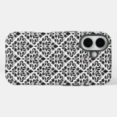 Scroll Damask Black op White Pattern Case-Mate iPhone Case (Achterkant (horizontaal))