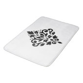 Scroll Damask Design Black Badmat (Gekanteld)
