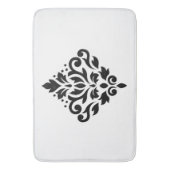 Scroll Damask Design Black Badmat (Voorkant Verticaal)