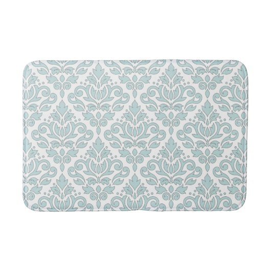 Scroll Damask Grote PTN Grijze Lijn Eend Ei Blauw  Badmat (Voorkant)
