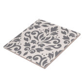 Scroll Damask Large Design Grey op Cream Tegeltje (Zijkant)