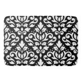 Scroll Damask Large Pattern White op Black Badmat (Voorkant)
