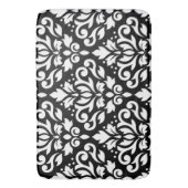 Scroll Damask Large Pattern White op Black Badmat (Voorkant Verticaal)