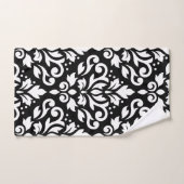 Scroll Damask Lg Ptn White op Black Handdoeken (Handdoek)
