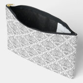 Scroll Damask Line Pattern Zwart op Wit Etui (Open)