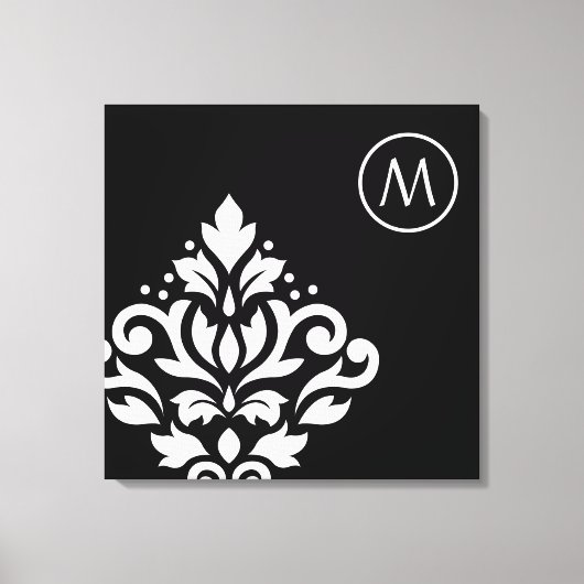 Scroll Damask Off-set I (Initiaal) WB Canvas Afdruk (Voorkant)