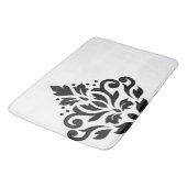 Scroll Damask Off-set I Zwart op Wit Badmat (Gekanteld)