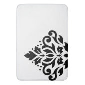 Scroll Damask Off-set I Zwart op Wit Badmat (Voorkant Verticaal)