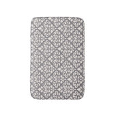 Scroll Damask Pattern Cream op Grijs Badmat (Voorkant Verticaal)