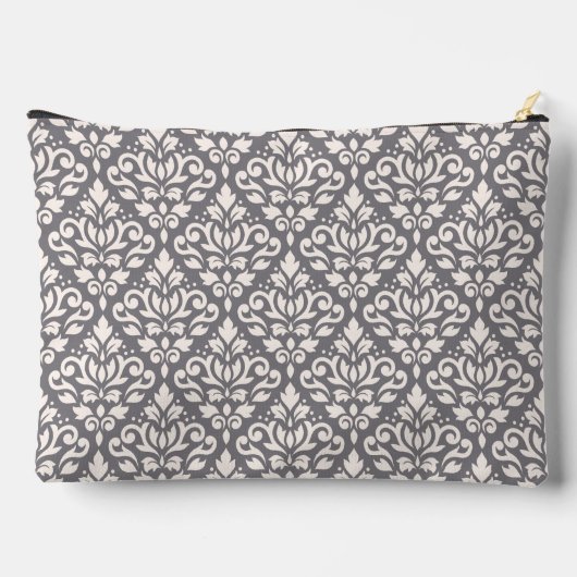 Scroll Damask Pattern Cream op Grijs Etui (Achterkant)