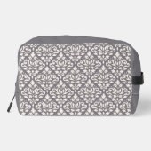 Scroll Damask Pattern Cream op Grijs Toilettasje (Achterkant)