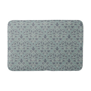 Scroll Damask Pattern (overzicht) Cream Blues Blau Badmat
