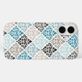 Scroll Damask Pattern Teals Bruins Wit Case-Mate iPhone Case (Achterkant (horizontaal))