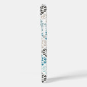 Scroll Damask Pattern Teals Bruins Wit Case-Mate iPhone Case (Achterkant / Links)
