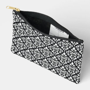 Scroll Damask Pattern Wit op Zwart Etui
