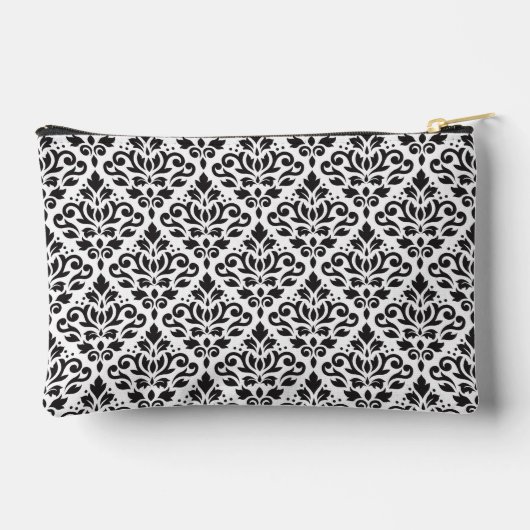 Scroll Damask Pattern Zwart op Wit Etui (Achterkant)