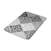 Scroll Damask Ptn Art BW & Grays Badmat (Gekanteld)