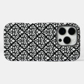 Scroll Damask White op Black Pattern Case-Mate iPhone Case (Achterkant (horizontaal))