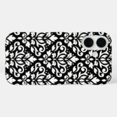 Scroll Damask Wit op Zwart Groot Patroon Case-Mate iPhone Case (Achterkant (horizontaal))