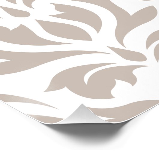 Scroll Damask XLg Pattern Art Teals Browns Wit Perfect Poster (Hoek)